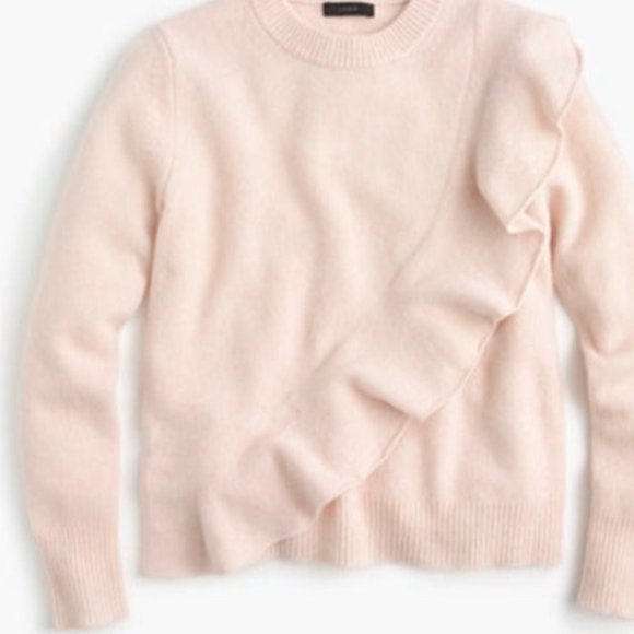 J Crew  harold blush pink 100% Merino Wool sweater size Small - Picture 2 of 6